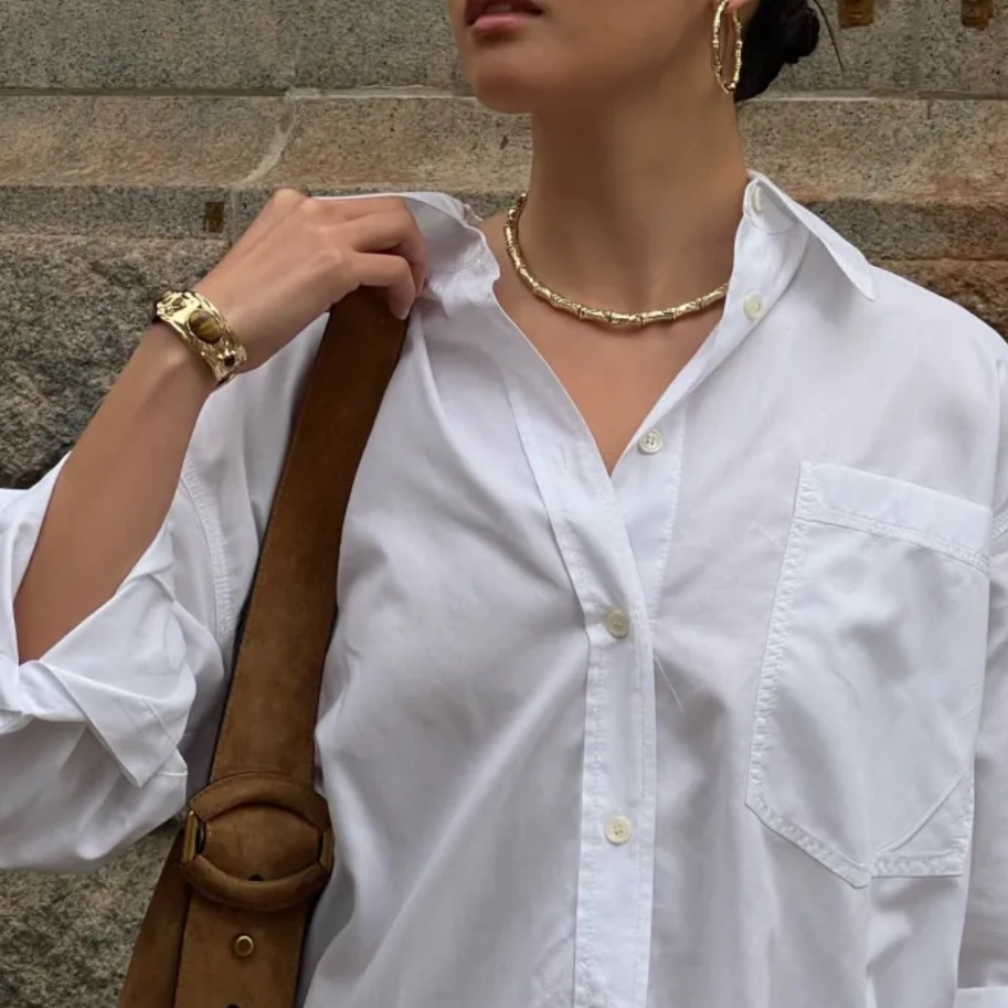 Weworewhat Hammered Bamboo Necklace